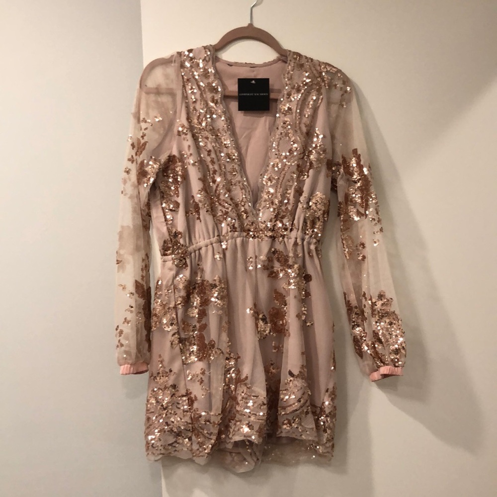 Mauve sequin romper